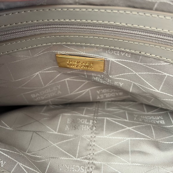 Badgley Mischka Black Patent Leather Calf Hair Gold Hardware Hand Bag - Picture 12 of 13